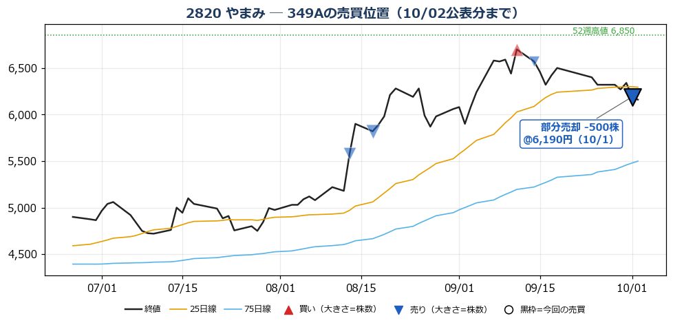 やまみ 売買位置チャート